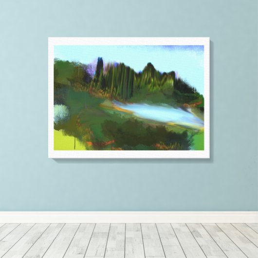 Herfst in het digitale schilderij Park Canvas Afdruk (Insitu (Houten vloer))