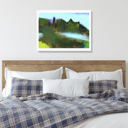 Herfst in het digitale schilderij Park Canvas Afdruk (Insitu (Slaapkamer))