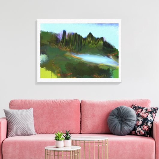 Herfst in het digitale schilderij Park Canvas Afdruk (Insitu (Woonkamer))