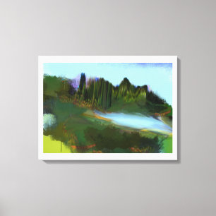 Herfst in het digitale schilderij Park Canvas Afdruk