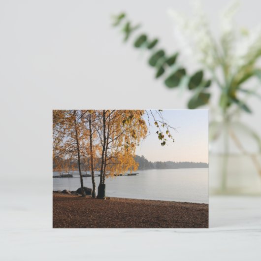 Herfst in het Finse Briefkaart op de avond van het (Staand voorkant)