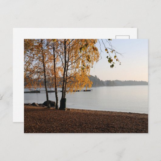 Herfst in het Finse Briefkaart op de avond van het (Voorkant / Achterkant)