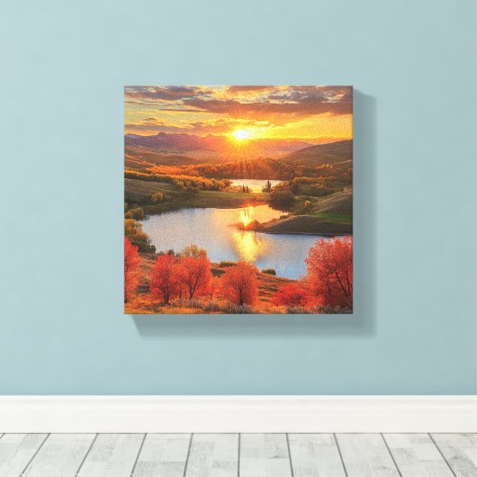 Herfst in het Lake District Canvas Afdruk (Insitu (Houten vloer))