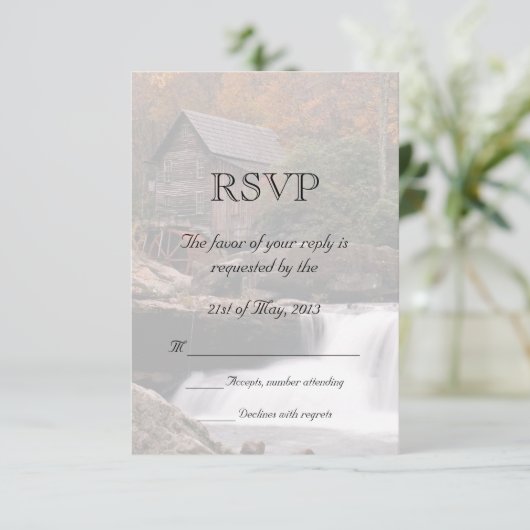 Herfst in het land bruiloft RSVP (Staand voorkant)