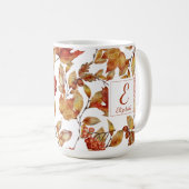 Herfst in het najaar laat monogram koffie Mok (Voorkant rechts)
