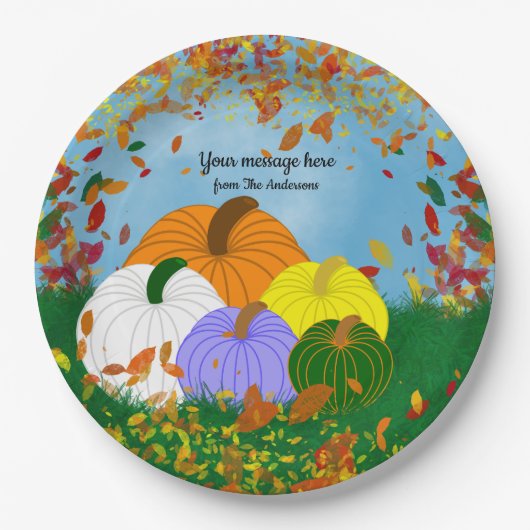 Herfst in het najaar papieren bordje (Voorkant)
