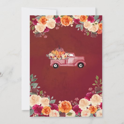 Herfst in het najaar van de liefde Floral Pumpkin  Kaart (Achterkant)