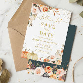 Herfst in het najaar van de liefde Gold Floral Pum Save The Date