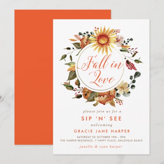 Herfst in het najaar van de liefde, schitterende S Kaart (Voorkant / Achterkant)