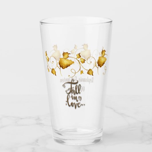 Herfst in het najaar van de Liefde Weddenschap met Glas (Voorkant)