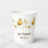 Herfst in het najaar van de Liefde Weddenschap met Papieren Bekers (Achterkant)