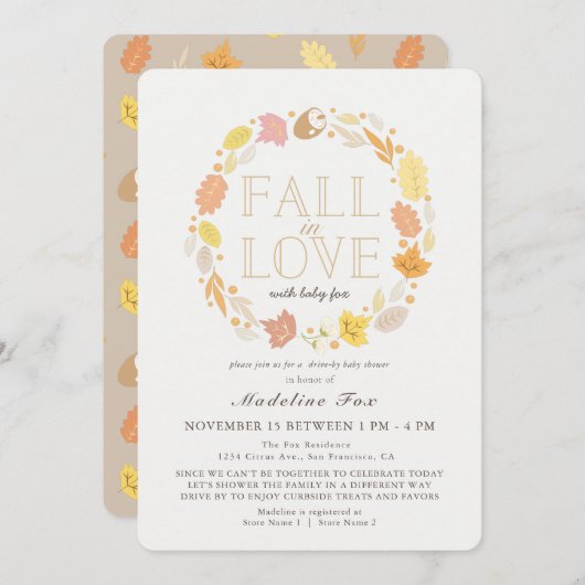 Herfst in het najaar van de Liefde Wreath Drive-by Kaart (Voorkant / Achterkant)