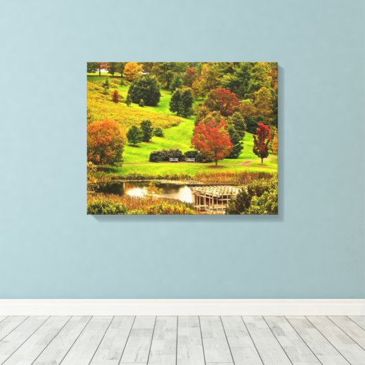 Herfst in het park canvas afdruk (Insitu (Houten vloer))