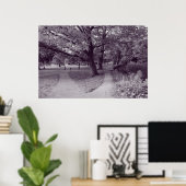 Herfst in het park - Paarse getinte BW Poster (Thuiskantoor)