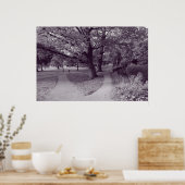 Herfst in het park - Paarse getinte BW Poster (Keuken)