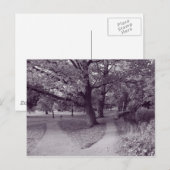 Herfst in het park - Paarse Toned BW Briefkaart (Voorkant / Achterkant)