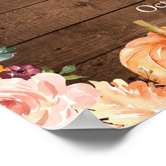 Herfst in het Rustic Wedding Sign van Love String Poster (Hoek)