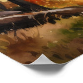 Herfst in kleine stad van Vermont landschap Waterv Poster (Hoek)