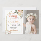 Herfst in liefde 2e Verjaardag Rust Flowers Pompoe Kaart (Voorkant)