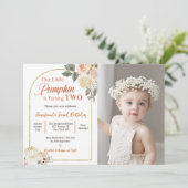 Herfst in liefde 2e Verjaardag Rust Flowers Pompoe Kaart (Staand voorkant)