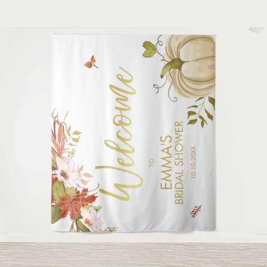 Herfst in Liefde Achtergrond Banner Herfst Gouden  Wandkleed (Voorkant)