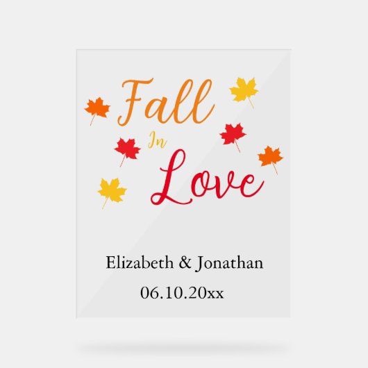 Herfst in liefde acryl bord (Voorkant)