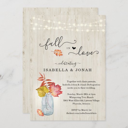 Herfst in liefde allemaal in één weddenschap met R Kaart (Voorkant / Achterkant)