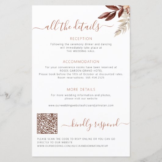 Herfst in liefde alles in één budget huwelijksuitn (Achterkant)