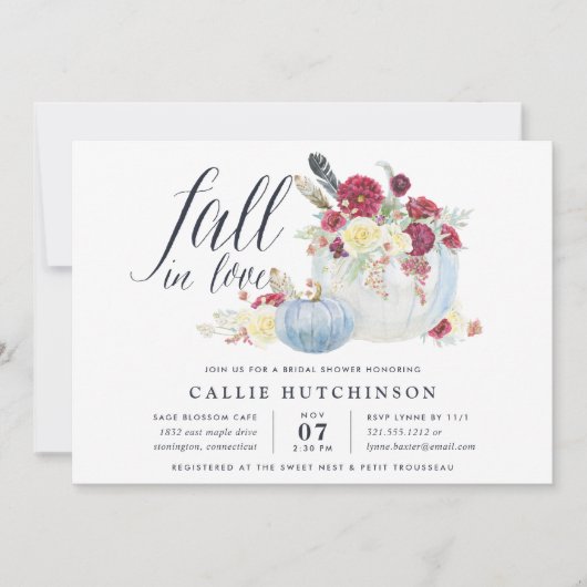 Herfst in Liefde | Autumn Bridal Shower Invitation Kaart (Voorkant)