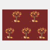 Herfst in Liefde Autumn Design Fox Pumpkin Tree Inpakpapier Vel (Voorkant)