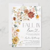 Herfst in liefde Autumn Garden Flowers Invitation Kaart (Voorkant)