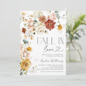Herfst in liefde Autumn Garden Flowers Invitation Kaart (Staand voorkant)