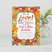 Herfst in liefde - Autumn Leaves Baby shower Kaart (Staand voorkant)