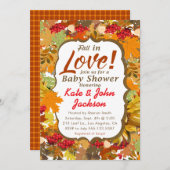 Herfst in liefde - Autumn Leaves Baby shower Kaart (Voorkant / Achterkant)