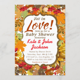 Herfst in liefde - Autumn Leaves Baby shower Kaart