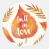Herfst in Liefde | Autumn Leaves Ronde Sticker (Voorkant)