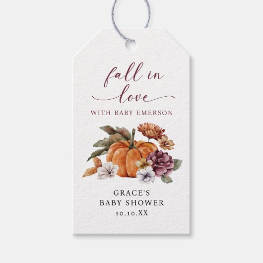 Herfst In Liefde Baby Gift Label Cadeaulabel (Voorkant)
