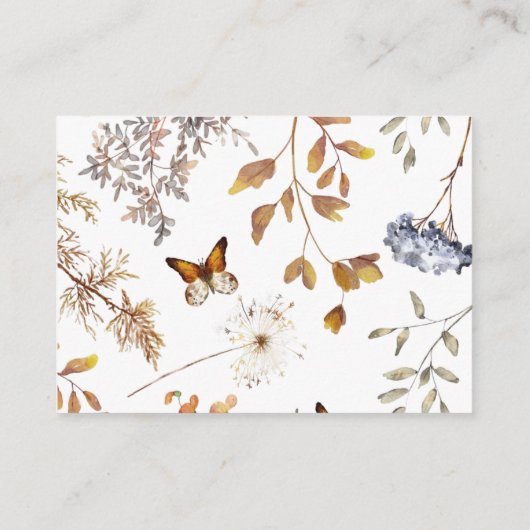 Herfst in Liefde Baby shower, Bloemenluier Raffle Informatiekaartje (Achterkant)