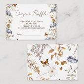 Herfst in Liefde Baby shower, Bloemenluier Raffle Informatiekaartje (Voorkant / Achterkant)