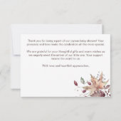 Herfst in liefde baby shower boho pompoen dank u bedankkaart (Achterkant)