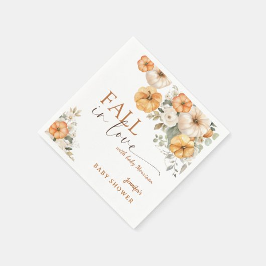 Herfst in Liefde Baby shower Boho Pompoenpapier Servet (Hoek)