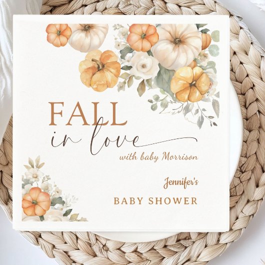 Herfst in Liefde Baby shower Boho Pompoenpapier Servet
