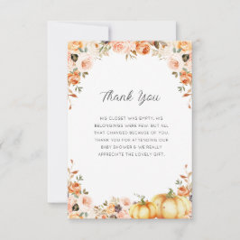 herfst in liefde baby shower dank u bedankkaart