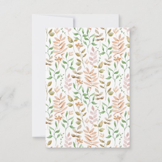 Herfst in liefde Baby shower dank u kaart (Achterkant)