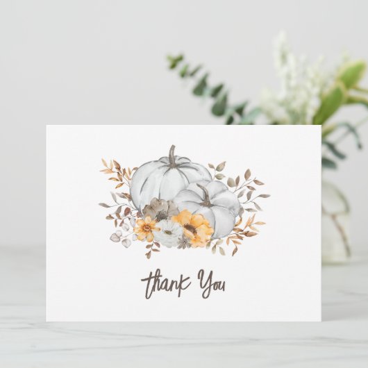 Herfst in liefde Baby shower dank u kaart (Staand voorkant)