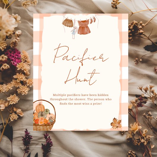 Herfst in liefde Baby shower Fopspeen Hunt Sign Poster