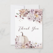 Herfst in liefde baby shower gebladerte pompoen da bedankkaart (Voorkant)