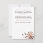 Herfst in liefde baby shower gebladerte pompoen da bedankkaart (Achterkant)