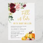 herfst in liefde baby shower goud folie uitnodigin folie uitnodiging (Voorkant)