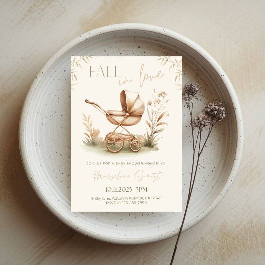 Herfst in Liefde Baby shower - Herfstbladeren Them Kaart